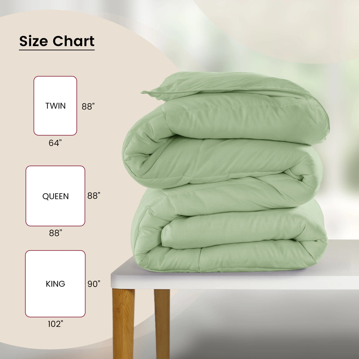 Lux Decor Down Alternative Comforter – 1 Piece Fluffy Duvet Insert with Box Stitch Design – Soft and Cozy Bedding, 102