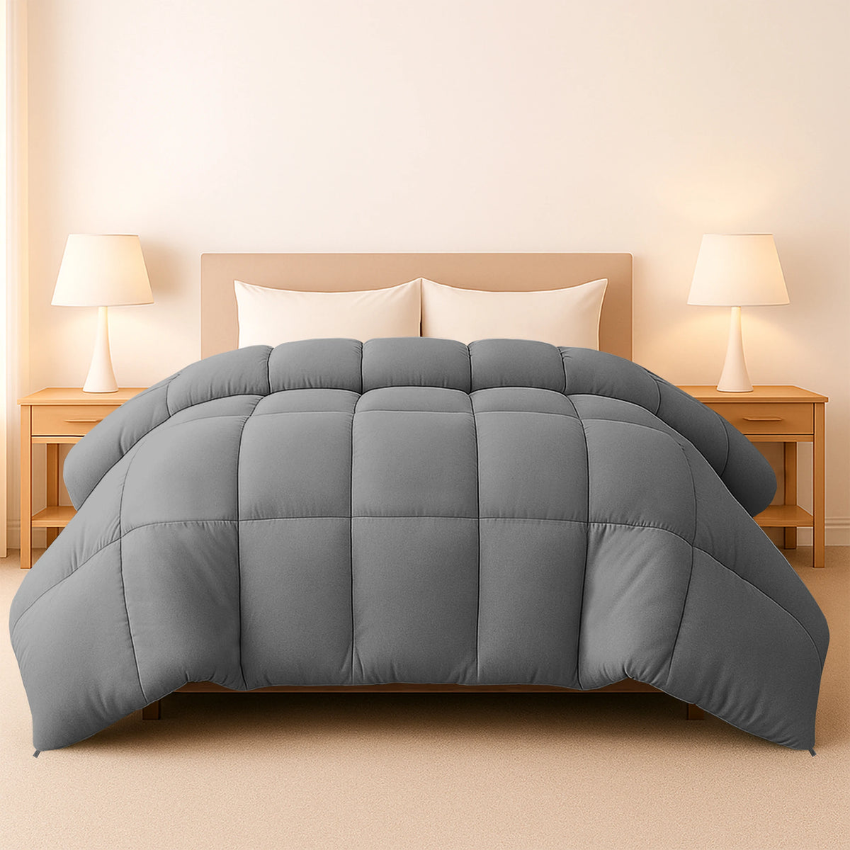 Lux Decor Down Alternative Comforter – 1 Piece Fluffy Duvet Insert with Box Stitch Design – Soft and Cozy Bedding, 102