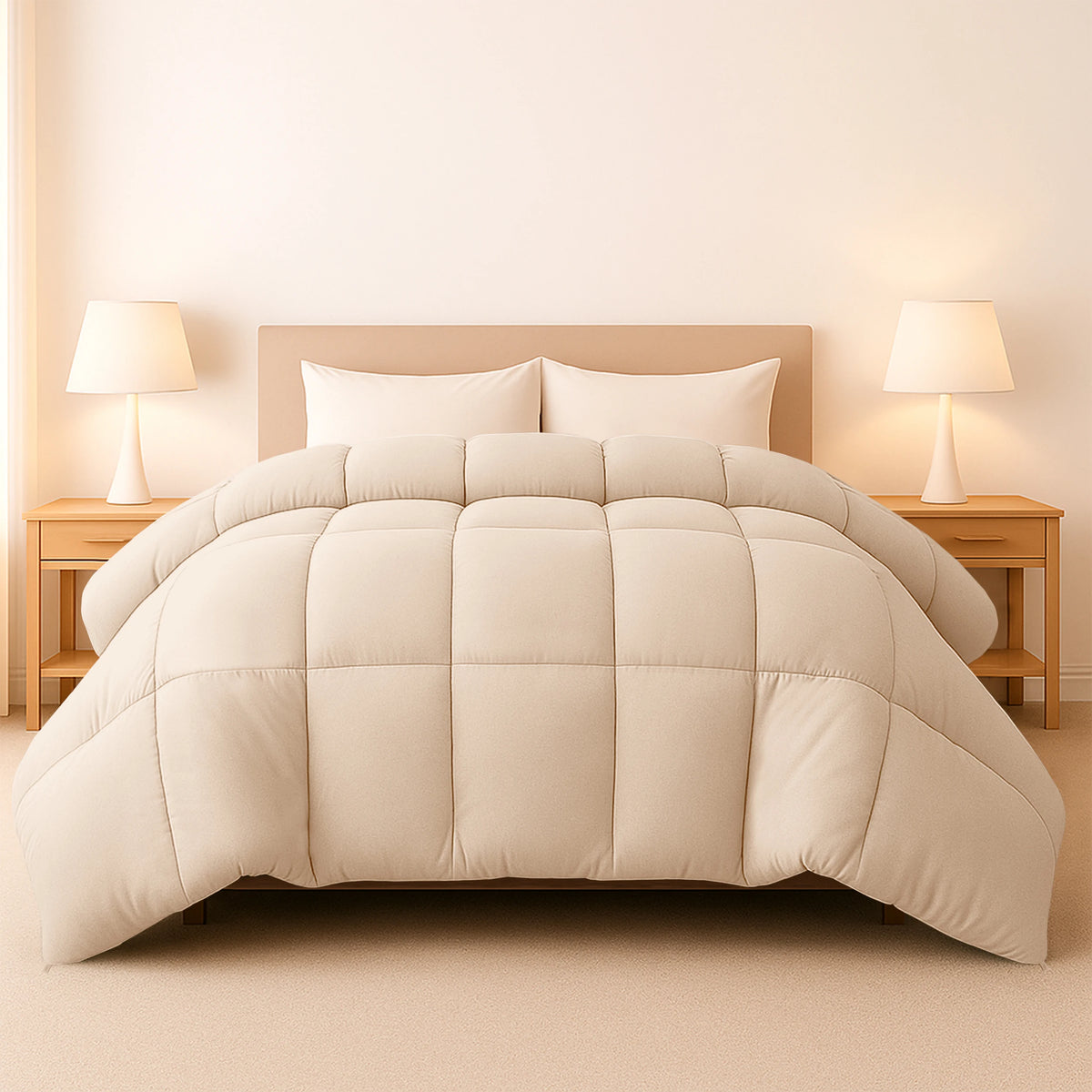 Lux Decor Down Alternative Comforter – 1 Piece Fluffy Duvet Insert with Box Stitch Design – Soft and Cozy Bedding, 102