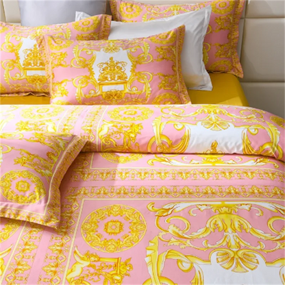 Luxury Bedding set Modern Style Digital Printing polyester fiber Fabric Duvet Cover Fitted Sheet Pillowcases Home Textile