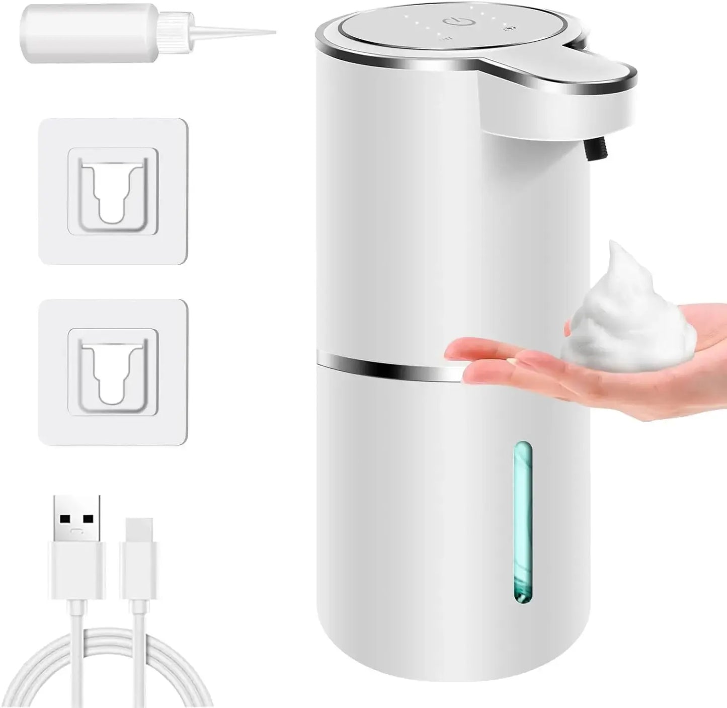 Intelligent Sensor Multi-Speed Contact-Free Wall-Mounted Vertical Hand Sanitizer Bubble Machine Rechargeable Soap Dispenser
