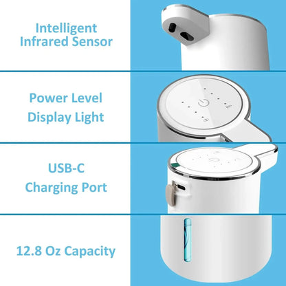 Intelligent Sensor Multi-Speed Contact-Free Wall-Mounted Vertical Hand Sanitizer Bubble Machine Rechargeable Soap Dispenser