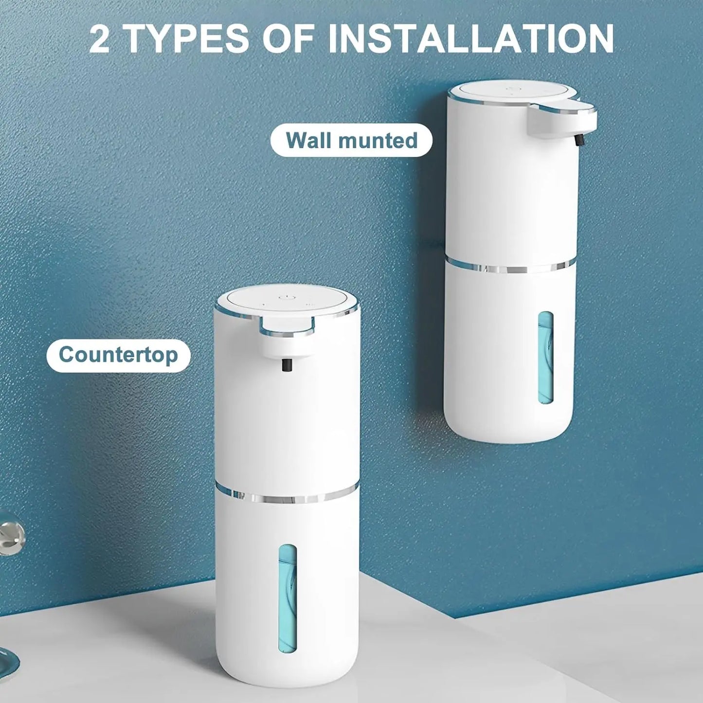 Intelligent Sensor Multi-Speed Contact-Free Wall-Mounted Vertical Hand Sanitizer Bubble Machine Rechargeable Soap Dispenser