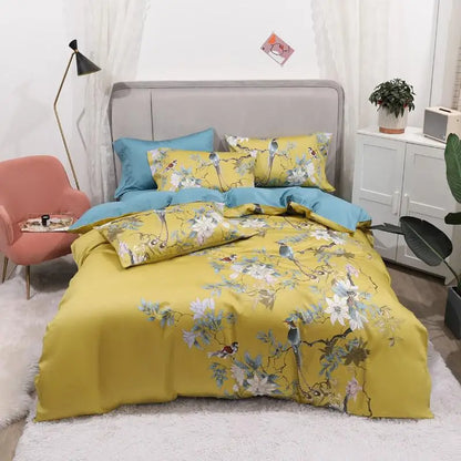 Chic Idyllic Natural Scenery printed Duvet Cover Set 100% Egyptian Cotton Comforter Cover 4/6pcs flat/fitted sheet pillowcases