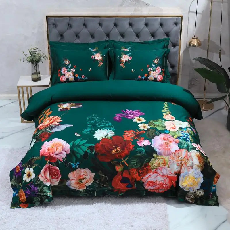 Chic Idyllic Natural Scenery printed Duvet Cover Set 100% Egyptian Cotton Comforter Cover 4/6pcs flat/fitted sheet pillowcases