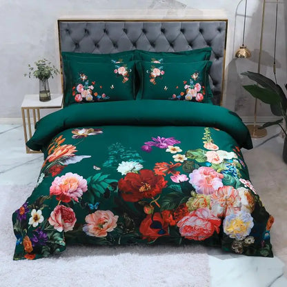 Chic Idyllic Natural Scenery printed Duvet Cover Set 100% Egyptian Cotton Comforter Cover 4/6pcs flat/fitted sheet pillowcases