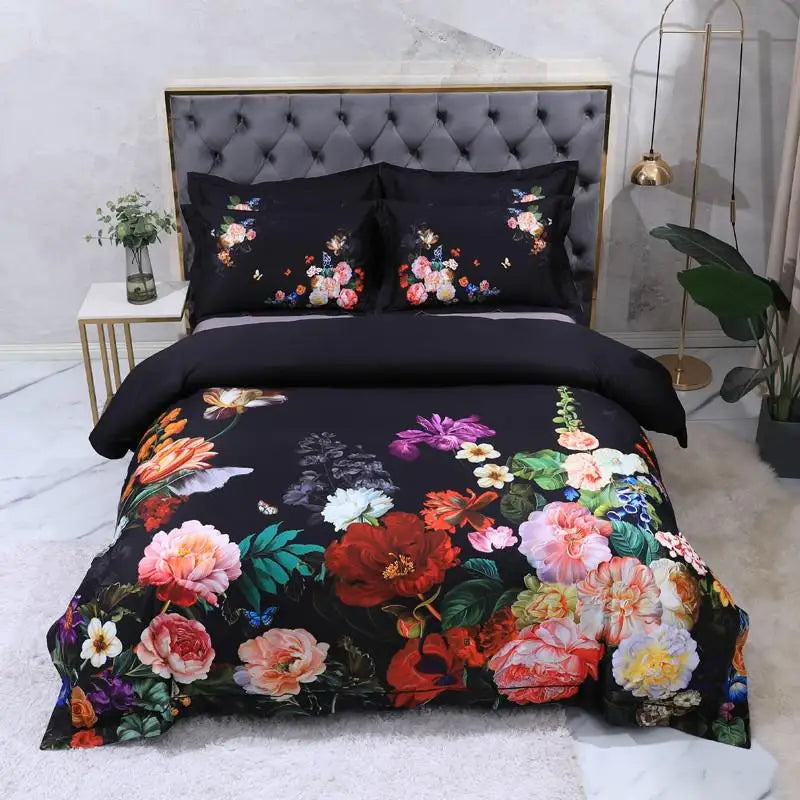 Chic Idyllic Natural Scenery printed Duvet Cover Set 100% Egyptian Cotton Comforter Cover 4/6pcs flat/fitted sheet pillowcases