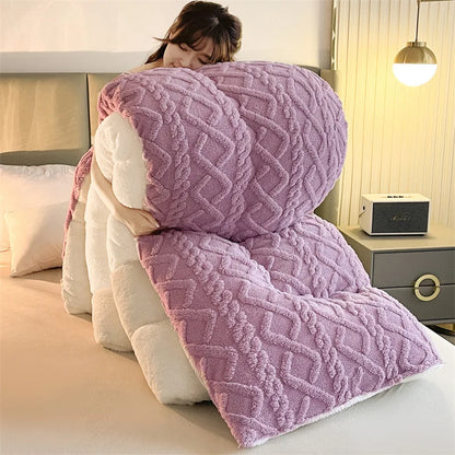 Comfortable double-sided velvet quilt core bedroom velvet thickened blanket home lamb fleece quilt warm quilt core comfortable - AliExpress 15