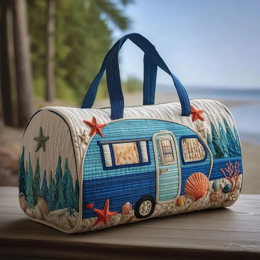 Adjustable Strap Quilted Duffle Bag Large Capacity 3D Quilting Craft Travel Duffel Bag Tote Bags Short-distance Handbag