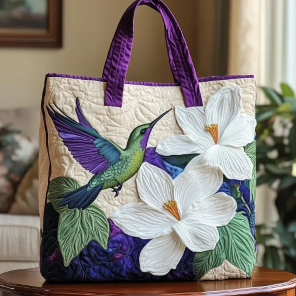 Trendy Vintage Quilted Tote Bag Lightweight 3D Printed Patterns Shoulder Bag Cotton Large Capacity Canvas Bag Casual
