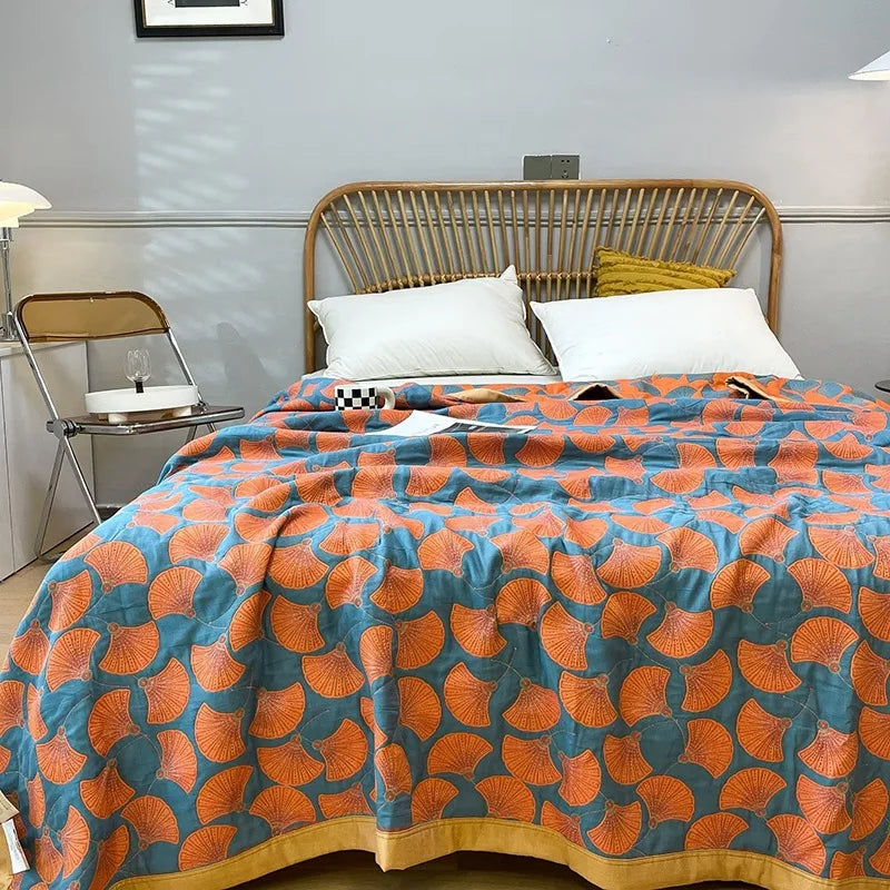 Luxurious Triple-layered 100% Cotton Gauze Blanket for Queen/King Bed, Multi-functional Usage As Summer Quilt or Bedspread - AliExpress 15