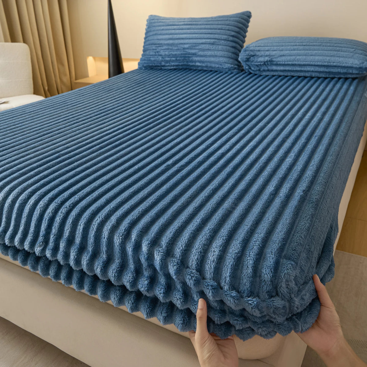 Solid Color Thick Faux Rabbit Fur Mattress Cover Autumn Winter Warm Velvet Mattress Protector Fluffy Soft Plush Fitted Bed Sheet - AliExpress 15