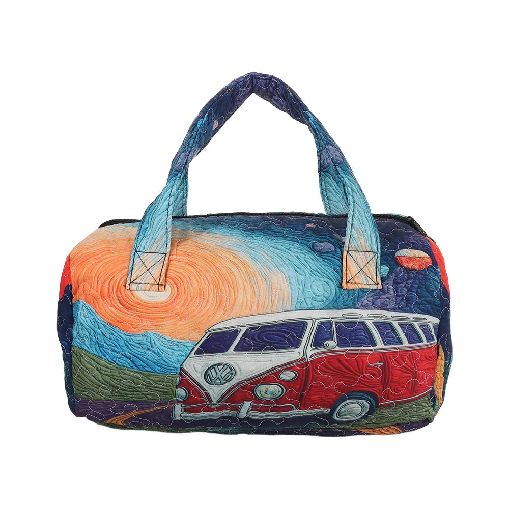 Adjustable Strap Quilted Duffle Bag Large Capacity 3D Quilting Craft Travel Duffel Bag Tote Bags Short-distance Handbag
