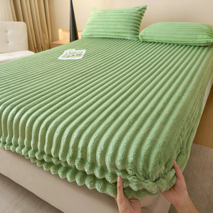 Solid Color Thick Faux Rabbit Fur Mattress Cover Autumn Winter Warm Velvet Mattress Protector Fluffy Soft Plush Fitted Bed Sheet - AliExpress 15