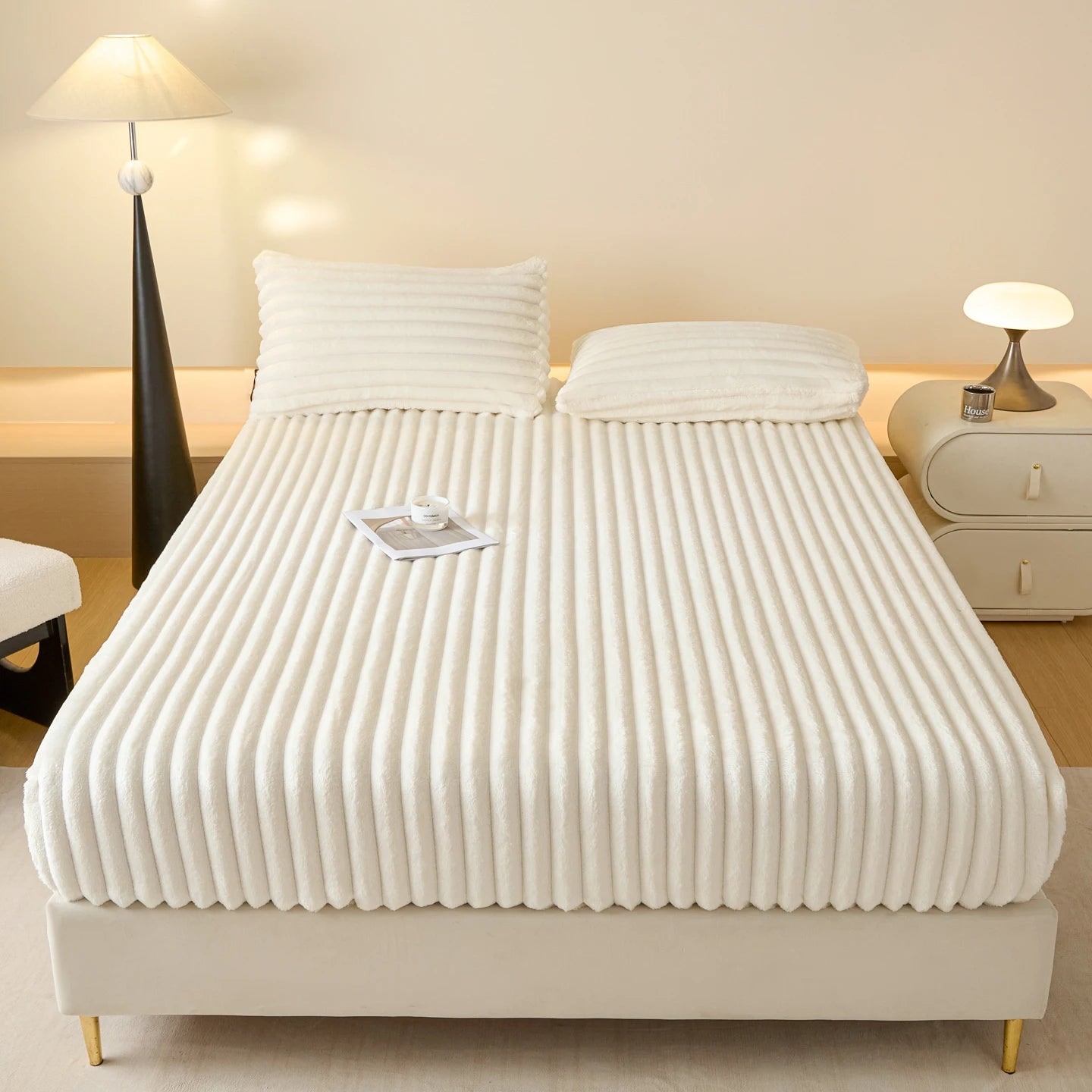 Solid Color Thick Faux Rabbit Fur Mattress Cover Autumn Winter Warm Velvet Mattress Protector Fluffy Soft Plush Fitted Bed Sheet - AliExpress 15