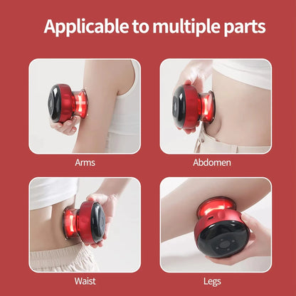 Rechargeable Electric Vacuum Cupping Set Wireless 6/12 Level Skin Scraping Massage Guasha Tool for Household Use