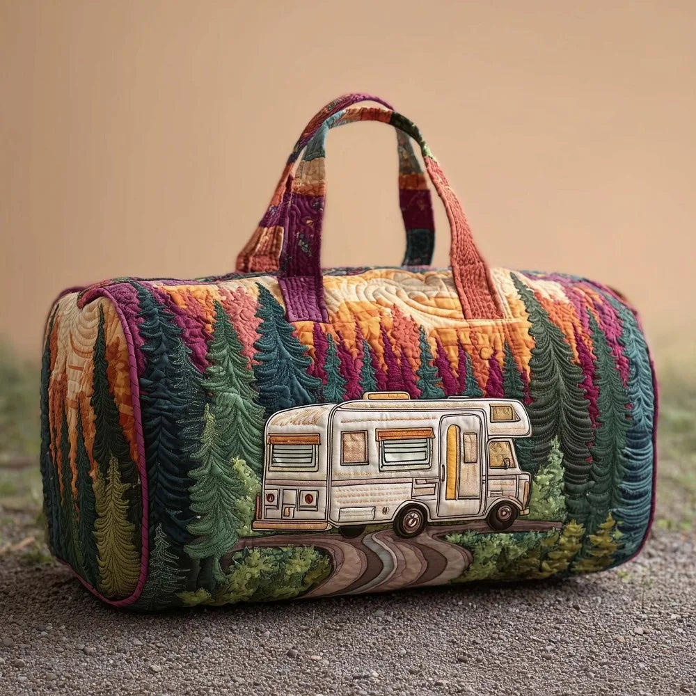 Adjustable Strap Quilted Duffle Bag Large Capacity 3D Quilting Craft Travel Duffel Bag Tote Bags Short-distance Handbag