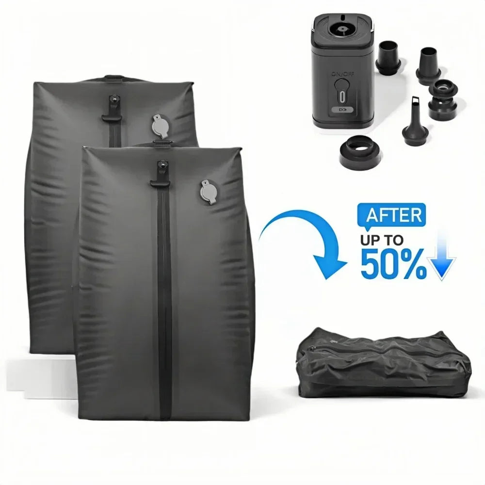 Travel Compression Bags, Waterproof Vacuum Storage Bags for Clothes Suitcase, Space Saving Bag for Travel Moving Essentials
