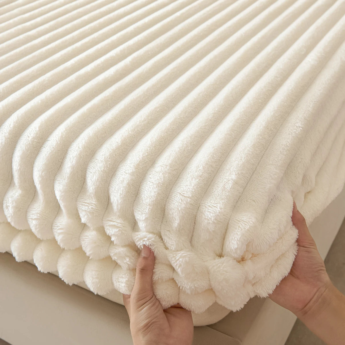Solid Color Thick Faux Rabbit Fur Mattress Cover Autumn Winter Warm Velvet Mattress Protector Fluffy Soft Plush Fitted Bed Sheet - AliExpress 15