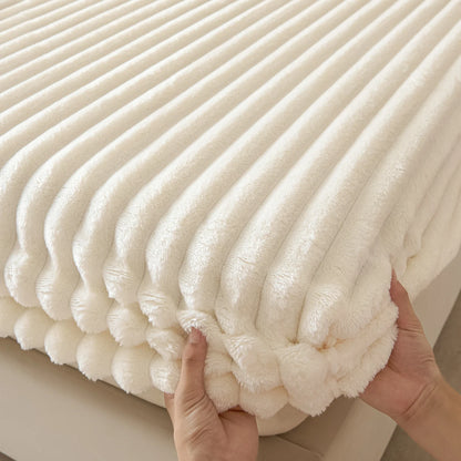 Solid Color Thick Faux Rabbit Fur Mattress Cover Autumn Winter Warm Velvet Mattress Protector Fluffy Soft Plush Fitted Bed Sheet - AliExpress 15