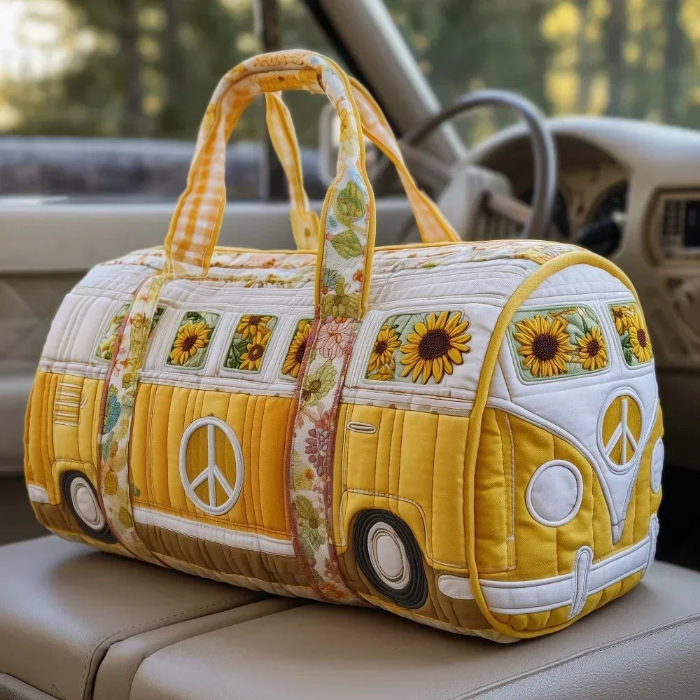 Adjustable Strap Quilted Duffle Bag Large Capacity 3D Quilting Craft Travel Duffel Bag Tote Bags Short-distance Handbag