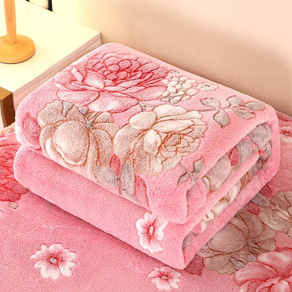 1pc Floral Style Warm Bedspread Fleece Blanket Plaid Travel Shawl Sofa Nap Blankets Home Bedsheet Manta - AliExpress 15