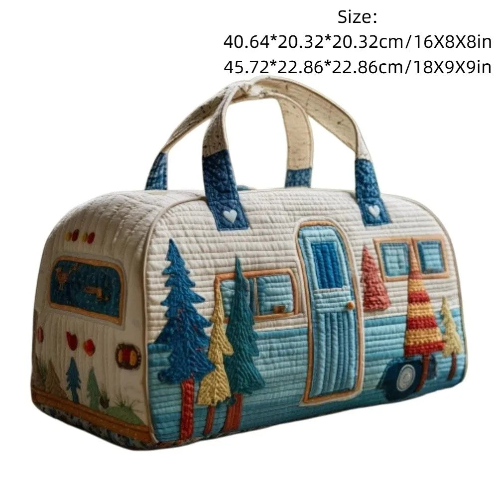 Adjustable Strap Quilted Duffle Bag Large Capacity 3D Quilting Craft Travel Duffel Bag Tote Bags Sports Gym Bag Outdoor Camping