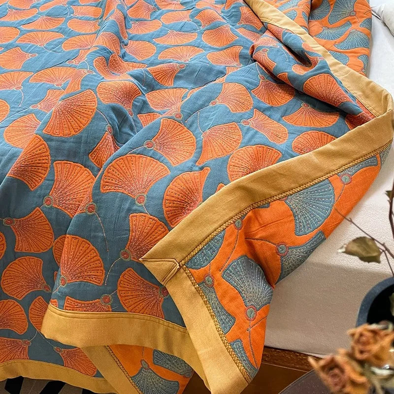 Luxurious Triple-layered 100% Cotton Gauze Blanket for Queen/King Bed, Multi-functional Usage As Summer Quilt or Bedspread - AliExpress 15