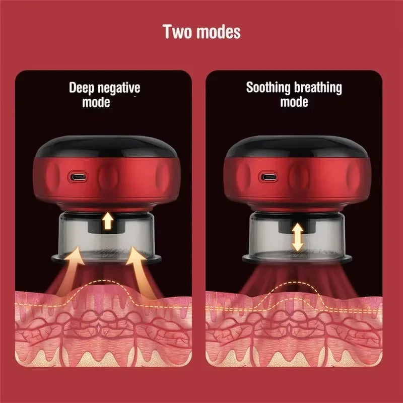 Rechargeable Electric Vacuum Cupping Set Wireless 6/12 Level Skin Scraping Massage Guasha Tool for Household Use