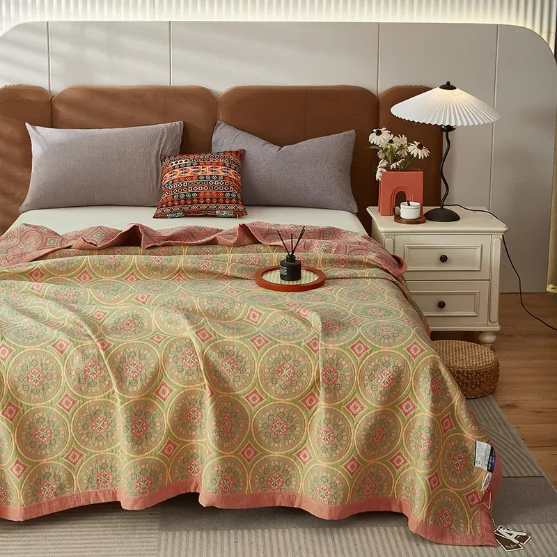Luxurious Triple-layered 100% Cotton Gauze Blanket for Queen/King Bed, Multi-functional Usage As Summer Quilt or Bedspread - AliExpress 15
