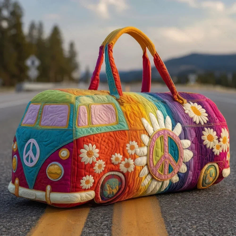 Adjustable Strap Quilted Duffle Bag Large Capacity 3D Quilting Craft Travel Duffel Bag Tote Bags Short-distance Handbag