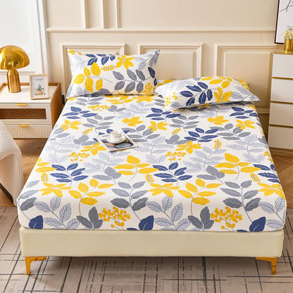 Flower Printed Fitted Bed Sheets Reactive Printed sabanas cama matrimonial Single/Queen/King Mattress Cover Double Bedsheets