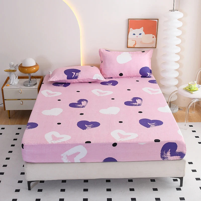 Flower Printed Fitted Bed Sheets Reactive Printed sabanas cama matrimonial Single/Queen/King Mattress Cover Double Bedsheets