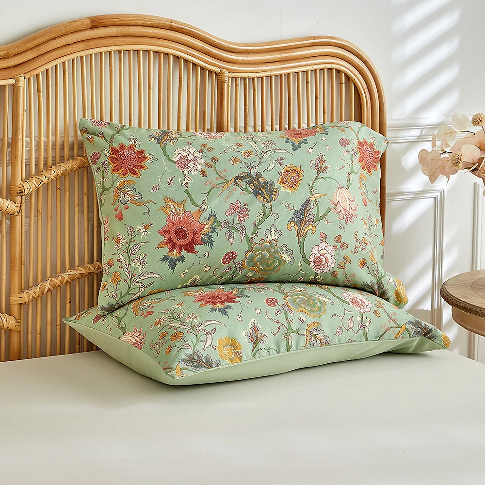Vintage Floral Printed Duvet Cover Set Soft Breathable Double Bed Bedding Set All Season Queen Size Quilt Cover and Pillowcases - AliExpress 15