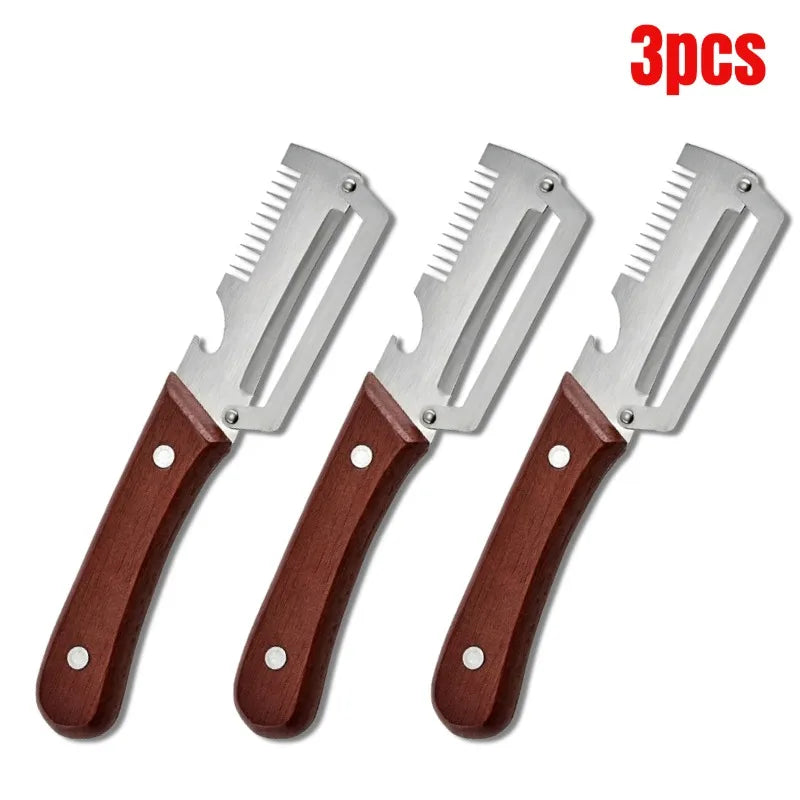 Multifunctional 3-in-1 Stainless Steel Peeler Durable Kitchen Peeling Tool For Slicer Vegetable Fruit Peeler With Bottle Opener