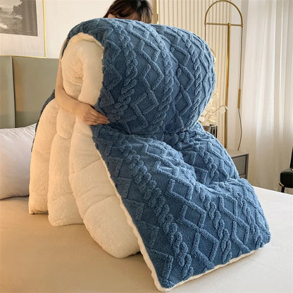 Comfortable double-sided velvet quilt core bedroom velvet thickened blanket home lamb fleece quilt warm quilt core comfortable - AliExpress 15
