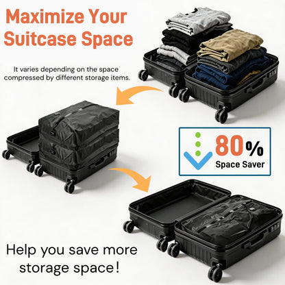 Travel Compression Bags, Waterproof Vacuum Storage Bags for Clothes Suitcase, Space Saving Bag for Travel Moving Essentials