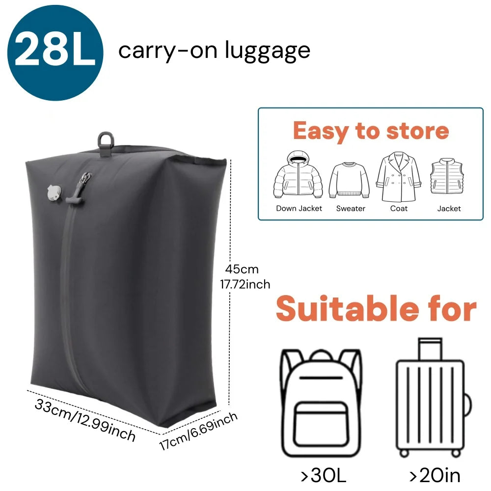 Travel Compression Bags, Waterproof Vacuum Storage Bags for Clothes Suitcase, Space Saving Bag for Travel Moving Essentials