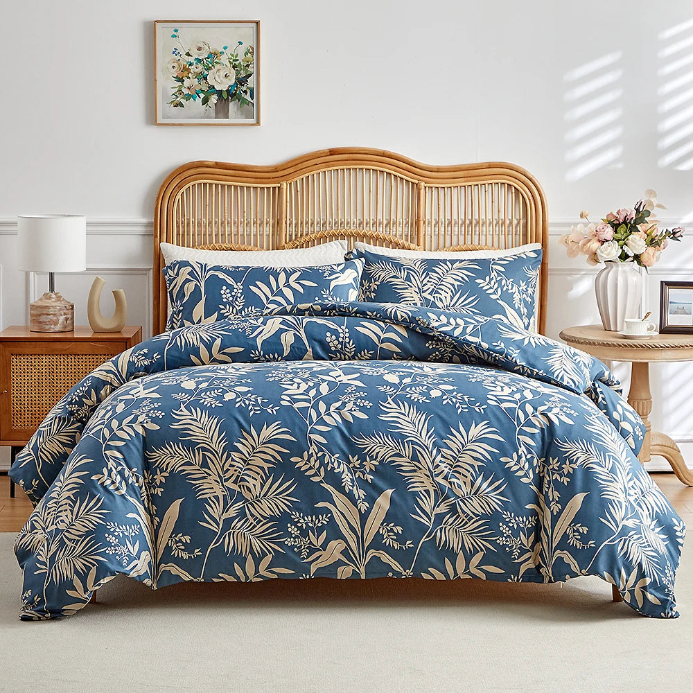 Vintage Floral Printed Duvet Cover Set Soft Breathable Double Bed Bedding Set All Season Queen Size Quilt Cover and Pillowcases - AliExpress 15