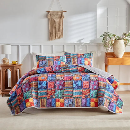 Soft Polyester Printed Bed Cover Set Lightweight All-Season Quilt Modern Geometric AB Side Bedspread +Pillowcase Single Double - AliExpress 15
