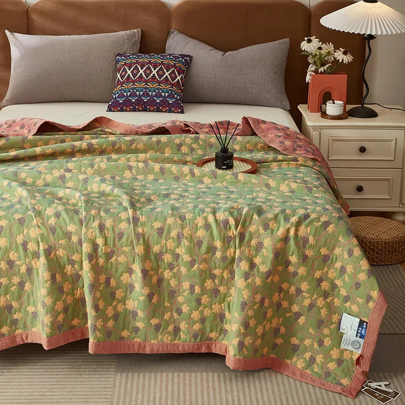 Luxurious Triple-layered 100% Cotton Gauze Blanket for Queen/King Bed, Multi-functional Usage As Summer Quilt or Bedspread - AliExpress 15