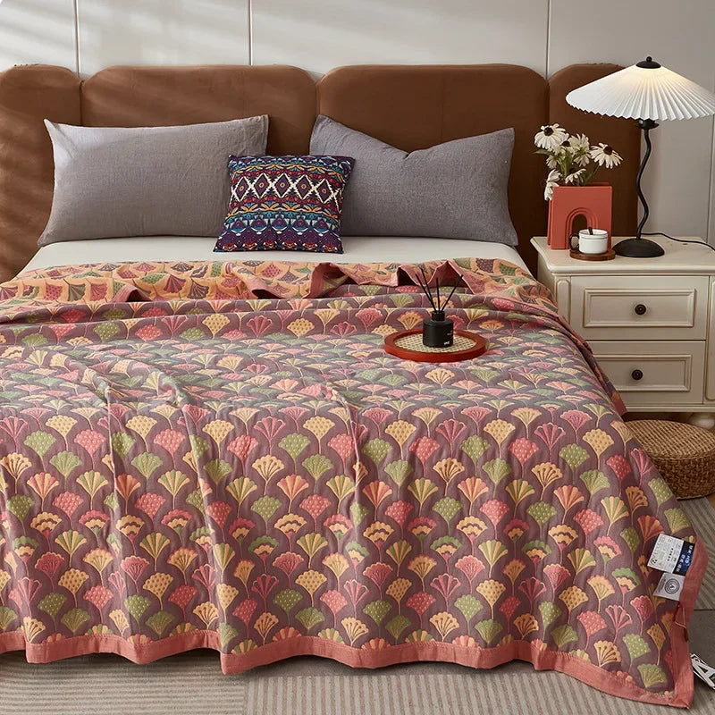 Luxurious Triple-layered 100% Cotton Gauze Blanket for Queen/King Bed, Multi-functional Usage As Summer Quilt or Bedspread - AliExpress 15