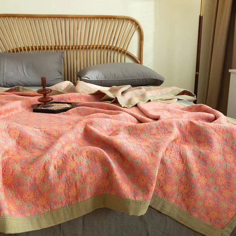 Luxurious Triple-layered 100% Cotton Gauze Blanket for Queen/King Bed, Multi-functional Usage As Summer Quilt or Bedspread - AliExpress 15