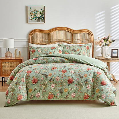 Vintage Floral Printed Duvet Cover Set Soft Breathable Double Bed Bedding Set All Season Queen Size Quilt Cover and Pillowcases - AliExpress 15