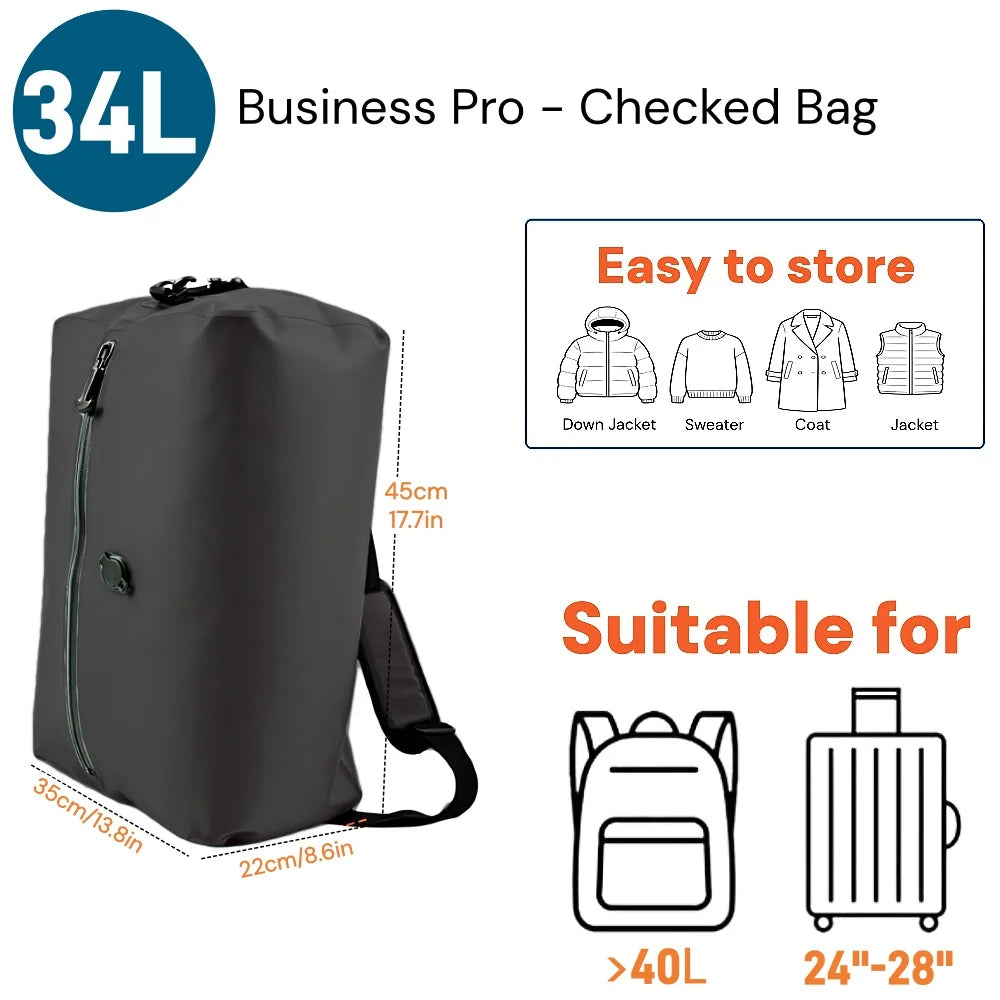 Travel Compression Bags, Waterproof Vacuum Storage Bags for Clothes Suitcase, Space Saving Bag for Travel Moving Essentials