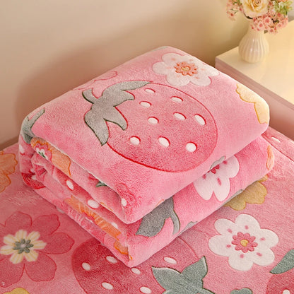 1pc Floral Style Warm Bedspread Fleece Blanket Plaid Travel Shawl Sofa Nap Blankets Home Bedsheet Manta - AliExpress 15