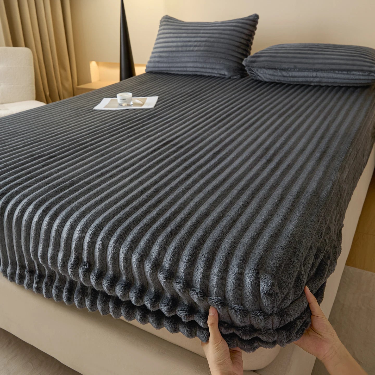 Solid Color Thick Faux Rabbit Fur Mattress Cover Autumn Winter Warm Velvet Mattress Protector Fluffy Soft Plush Fitted Bed Sheet - AliExpress 15