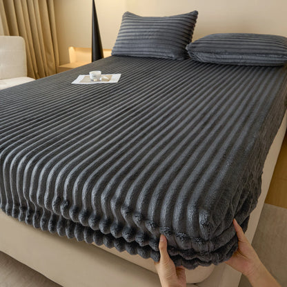 Solid Color Thick Faux Rabbit Fur Mattress Cover Autumn Winter Warm Velvet Mattress Protector Fluffy Soft Plush Fitted Bed Sheet - AliExpress 15