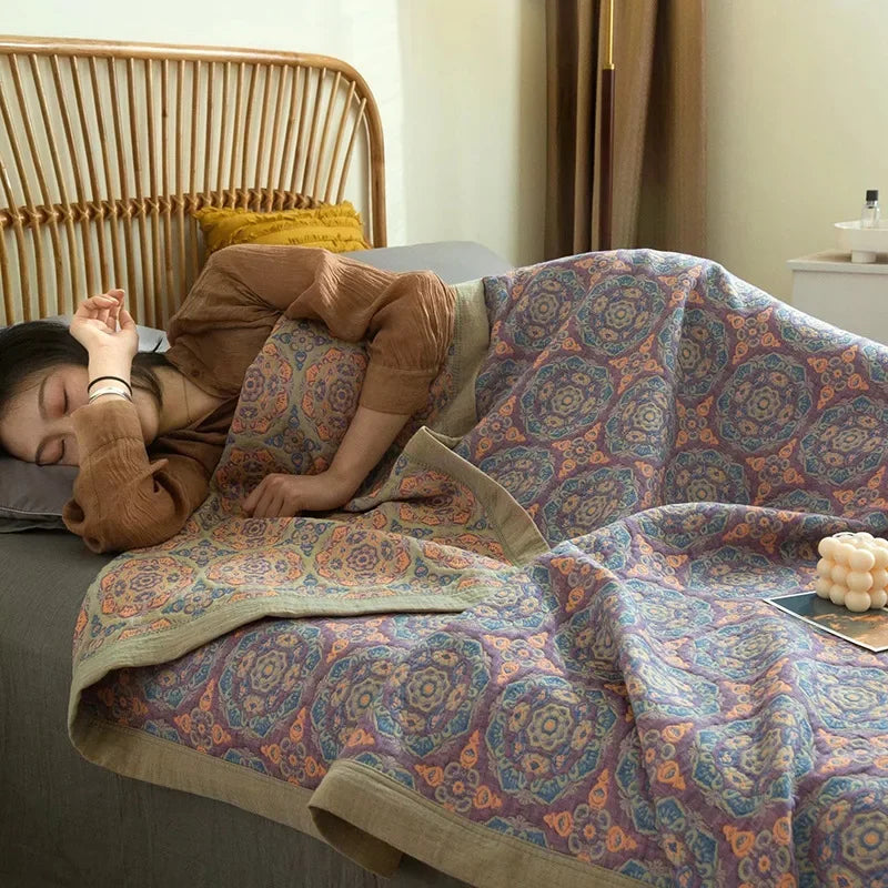 Luxurious Triple-layered 100% Cotton Gauze Blanket for Queen/King Bed, Multi-functional Usage As Summer Quilt or Bedspread - AliExpress 15