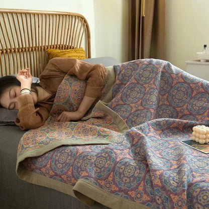 Luxurious Triple-layered 100% Cotton Gauze Blanket for Queen/King Bed, Multi-functional Usage As Summer Quilt or Bedspread - AliExpress 15